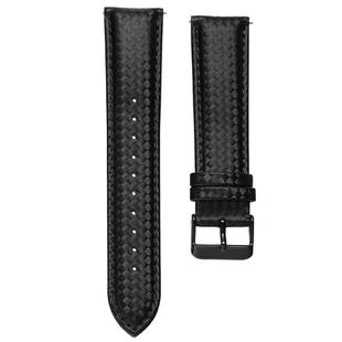 For Huawei / Samsung Galaxy Watch Universal Watch Strap Quick Release Carbon Fiber Leather Watch Band, Size: 20mm(Black Line)