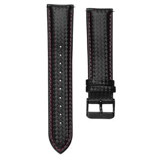 For Huawei / Samsung Galaxy Watch Universal Watch Strap Quick Release Carbon Fiber Leather Watch Band, Size: 20mm(Purple Line)
