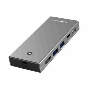 Blueendless M.2 Nvme/Sata Dual-Protocol Hard Disk Box HUB 4K60Hz+USB 10G x 2+Type-C 10G+PD100W
