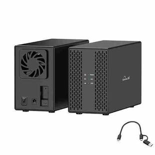 Blueendless DB3502F USB3.0/Type-C Non-array 2.5/3.5-inch Dual-Bay Mobile Hard Disk Box(AU Plug)
