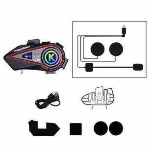 Kuqibao K23S Helmet Bluetooth Earphones 1000m Motorcycle Bluetooth-compatible 2 Person Intercom With Light Waterproof Headset(Hard Wheat)