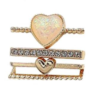 4pcs / Set 21mm Width Smart Watch Silicone Band Heart Decorative Ring Metal Accessories(Gold)