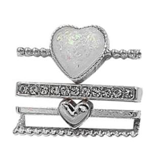 4pcs / Set 21mm Width Smart Watch Silicone Band Heart Decorative Ring Metal Accessories(Silver)