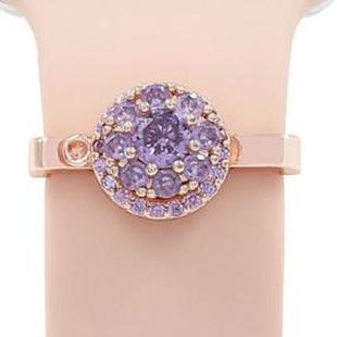 21mm Width Rotatable Smartwatch Strap Decorative Ring Metal Accessories, Style: Purple Flower Ring