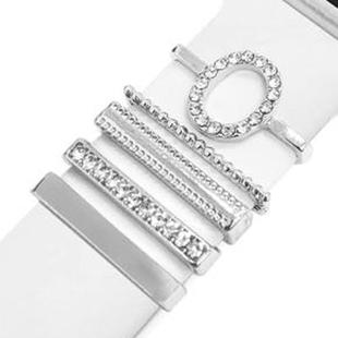 5pcs / Set 21mm Width Smart Watch Band Letter Decorative Ring Metal Accessories, Style: O(银色)