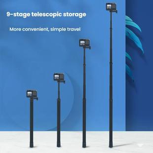 TELESIN Gen 2 2.7m Carbon Fiber Selfie Stick Sports Camera Extension Rod For GoPro HERO13 Black / Insta360(Black)