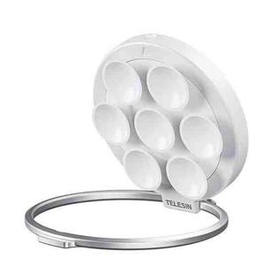 TELESIN MagSafe Suction Cup Mobile Phone Holder Mirror Glass Selfie Mount Portable Silicone Ring Holder(White)