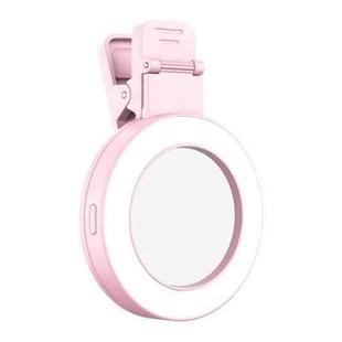 Foldable Clip-type Mobile Phone Rear Selfie Mirror Fill Light, Color: Pink