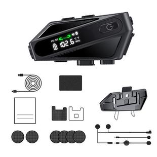 C6 IPX6 Waterproof LED Lighting Wireless Intercom Helmet Bluetooth Headset, Spec: Soft and Hard Mics