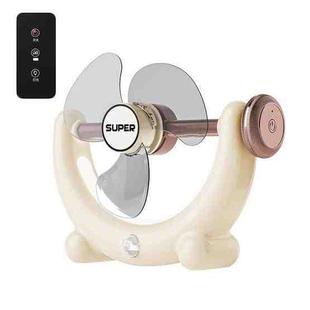 Multifunctional Fan Light Sound Big Wind Power With Light Wall Mounted Long Life Desktop Small Ceiling Fan, Color: Remote Control Beige