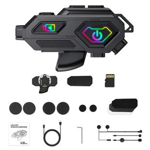 C8Max Motorcycle Intercom Video Helmet Bluetooth Headset HD Video Recorder, Spec: Soft and Hard Mics