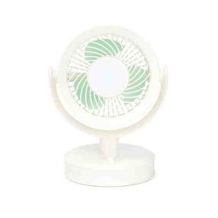 Desktop Fan Outdoor Student Office Portable Rechargeable USB Tabletop Small Fan, Color: With Light (White)