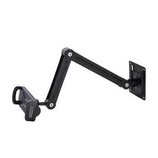 Long Arm Articulated Wall Mount Tablet Holder Adjustable Phone Mount with Detachable Base(Black)