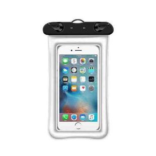 Floating Inflatable Airbag Cell Phone Waterproof Case Transparent Swimming Waterproof Phone Bag(White)