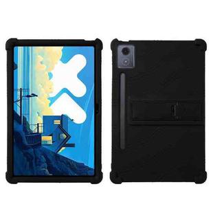 For Lenovo Idea Tab Pro Shockproof Silicone Tablet Protective Case With Holder(Black)