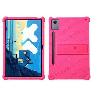 For Lenovo Idea Tab Pro Shockproof Silicone Tablet Protective Case With Holder(Rose Red)