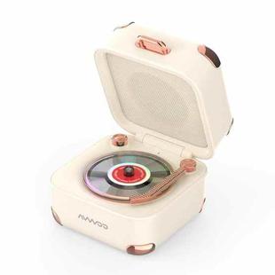 AVWOO A17 Mini Colorful Light Retro Gramophone Bluetooth Speaker(White)