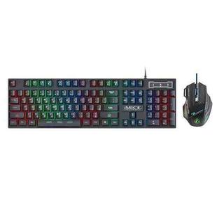 iMICE AN-300 Arabic Floating Keycaps Rainbow Backlight Wired Keyboard Mouse Set