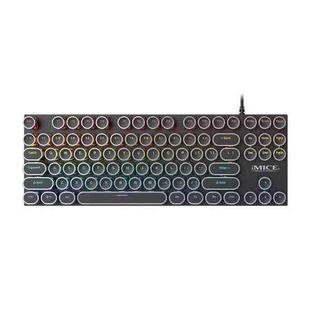 iMICE GK-800 87 Keys USB Wired RGB Round Keycap Mechanical Keyboard(Black)