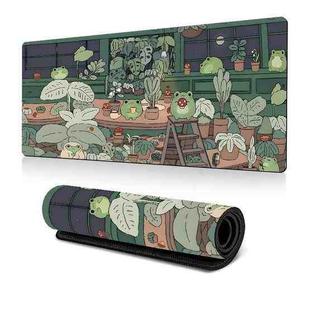 Frog Mouse Pad Cute Green Desk Mat With Non-Slip Rubber Base  For Computer Laptop 300x600x2mm(Pattern 1)