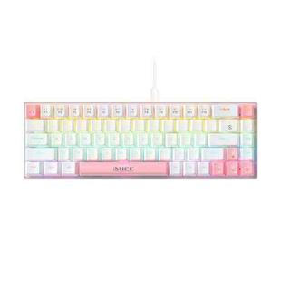 iMICE GK-690 Type-C Wired Mechanical Keyboard(White Pink)