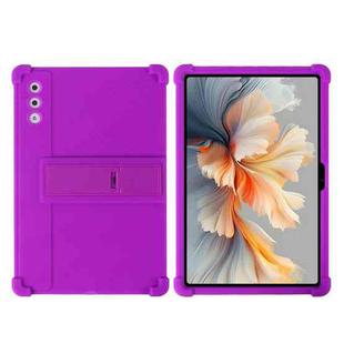 For Lenovo Yoga Tab Plus Shockproof Silicone Tablet Protective Case With Holder(Purple)