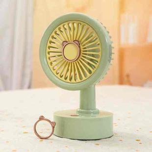 Student USB Small Desktop Fan Replaceable Animal Ears Multi-Speed Lithium Battery Mute Fan, Color: Green Bear