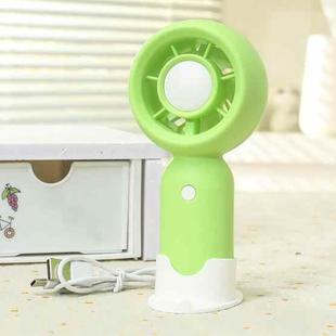 Handheld Rechargeable Fan Outdoor Camping Cooling Fan With Phone Holder Base(Green)