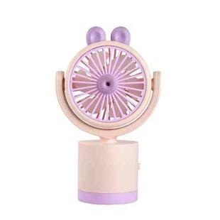 Cartoon Rabbit Desktop Fan USB Charging Handheld Fan Up And Down Adjustable Wind Direction(Pink)