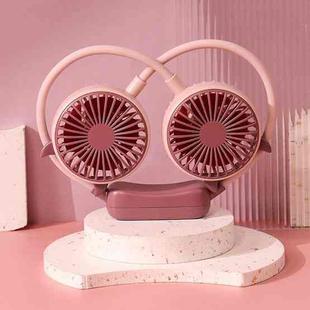 Outdoor Folding Mini Neck Fan Portable USB Rechargeable Summer Gift Fan, Color: Devil Pink Purple