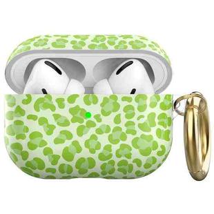 For AirPods Pro 2 / Pro AhaStyle TPU Leopard Print Protective Case(Green)