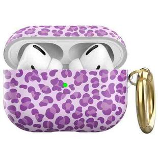 For AirPods Pro 2 / Pro AhaStyle TPU Leopard Print Protective Case(Purple)