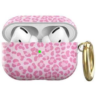 For AirPods Pro 2 / Pro AhaStyle TPU Leopard Print Protective Case(Pink)