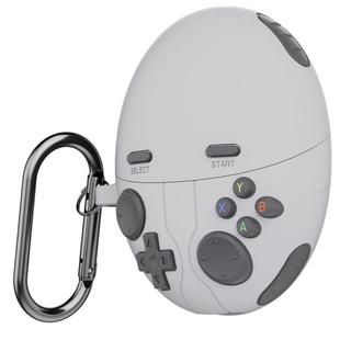 For HUAWEI FreeBuds 6 Case Cover Shockproof Silicone Protective Sleeve with Carabiner(Light Gray)