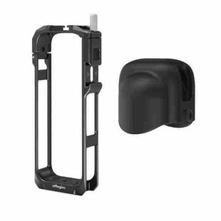 aMagisn Metal Cage for Insta360 X5 Wind Noise Reduction, Shockproof Mount with Dual Cold Shoe(Black)