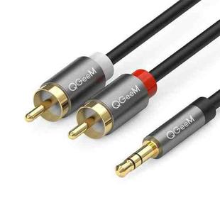 QGeeM 2RCA to 3.5mm Jack Audio Cable Gold-Plated Stereo Aux Cord for Home Theater, DVD Player,Hi-Fi Systems 1m