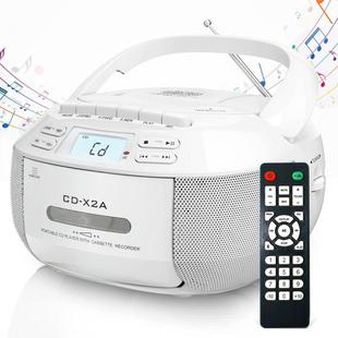 X2A Portable Cassette Player Stereo Bluetooth AM/FM/MP3 Music CD Player Tape Recorder EU Plug(White)