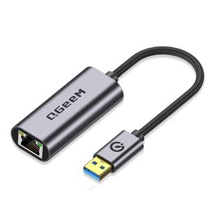 QGeeM  USB-A To RJ45 LAN Converter Gigabit Ethernet Adapter for Laptop, PC, Smartphone, Plug & Play Cable Length 15cm