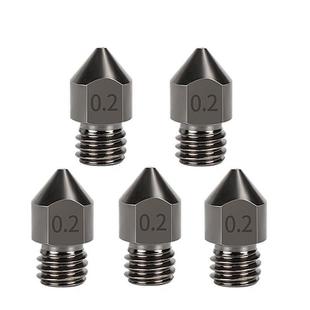 5pcs /Pack 1.75/0.2mm MK8 Hardened Steel Nozzle High-Temperature Resistant 3D Printer Extruder Hotend
