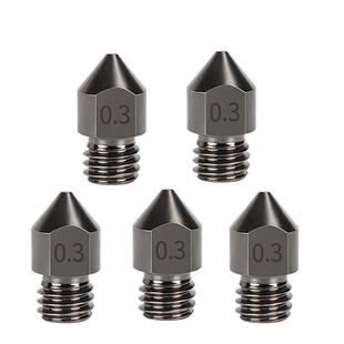 5pcs /Pack 1.75/0.3mm MK8 Hardened Steel Nozzle High-Temperature Resistant 3D Printer Extruder Hotend