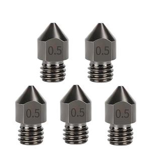 5pcs /Pack 1.75/0.5mm MK8 Hardened Steel Nozzle High-Temperature Resistant 3D Printer Extruder Hotend