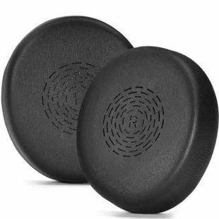 For Jabra Evolve2 55 Stereo Headset 1pair Protein Leather Ear Cushions Soft Replacement Ear Pads(Black)