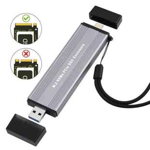 M.2 NVMe 10Gbps USB3.1 Gen2 NVMe Hard Drive Enclosure With Direct Plug USB + Type-C Dual Interface