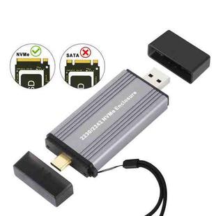 2230/2242 NVMe 10Gbps USB3.1 Gen2 NVMe Hard Drive Enclosure With Direct Plug USB + Type-C Dual Interface