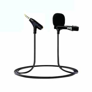 3.5mm TRRS Lavalier Microphone with Earphone Monitoring Jack Clip-on Lapel Mic 1.5m