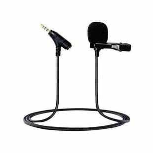 3.5mm TRRS Lavalier Microphone with Earphone Monitoring Jack Clip-on Lapel Mic 6m