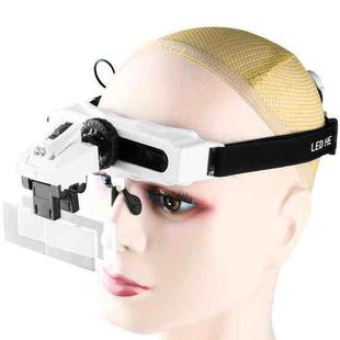 9892E1 Head-mounted Magnifying Glass With LED Light 8 Different Magnification Lenses