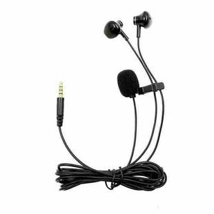 3.5mm TRRS Lapel Microphone With Earphone Stereo Live Monitoring Headphones 2m