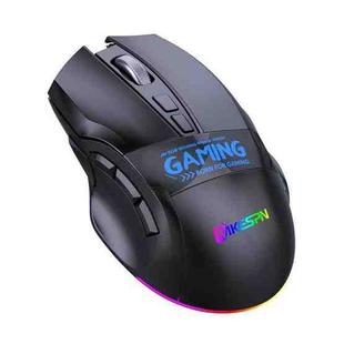 MKESPN W10 Tri-Mode Wireless Gaming Mouse 2400DPI with 9 Programmable Buttons, RGB Lighting, Type-C Rechargeable(Black)