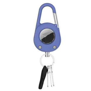 For AirTag Case With Carabiner Keychain Waterproof Dustproof Shockproof Protective Holder(Blue)